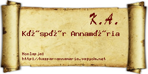 Káspár Annamária névjegykártya